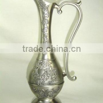 elegant polished metal docrative vase