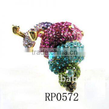 Multi Color Gold Snail Metal Ring Crystal