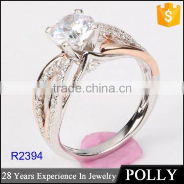 2016 High Quality 925 cz Wedding Ring Rose Gold Plated Jewelry photo-2