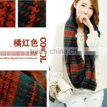 2015 Latest Design Fashion Acrylic Check Plaid Circular Neck Scarf photo-5