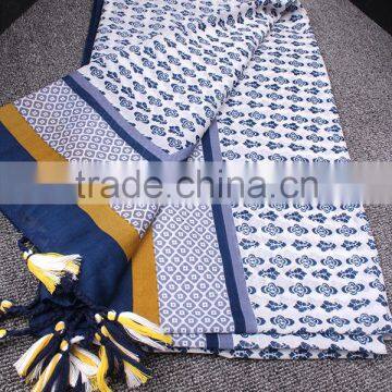 Wholesale 2016 Summer Retro Floral Design Beads Tassel Shawl Scarf