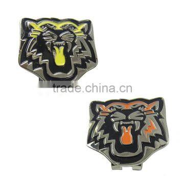 2014 custom design lion shape metal golf cap clip ball marker