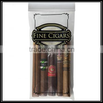 100% virgin food grade zipper cigar plastic bag with custom Logo