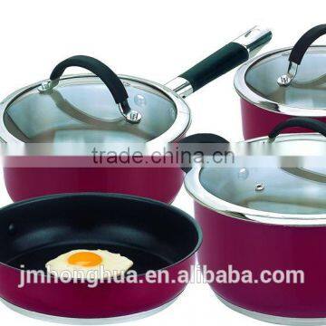 7 PCS stainless steel colour cookware set