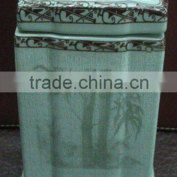 china traditional ceramic tea canisters white porcelain storage jar