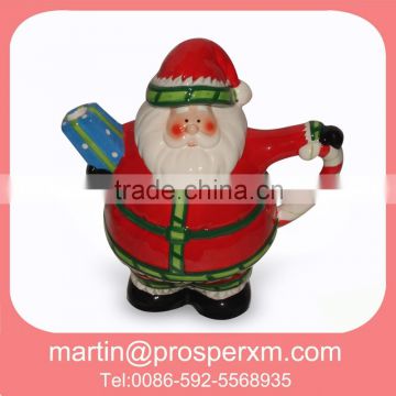 Wholesale christmas ceramic santa teapot