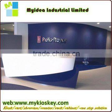 white glass modern reception counter led light bar counter