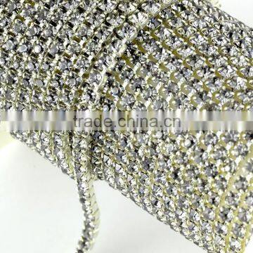 Machine cut Chaton Cup Chain string / strass rope, Roll of 10 yard A+ grade Crystal/ Rhinestones /strass chain trimming