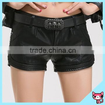 Sexy Autumn PU Low Waist Women Leather Shorts