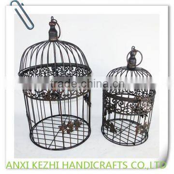 KZ150258 Set of two Wrought Iron Metal Hanging Round Birdcage                        
                                                Quality Choice