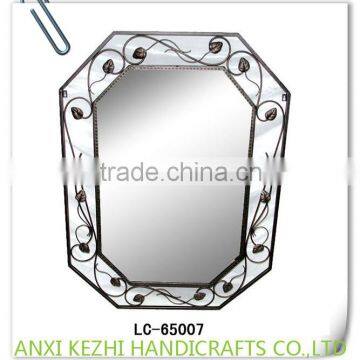 LC-65007 Metal Framed Wall Mirror with Decorative Leaves