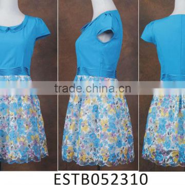 Ladies chiffon brightly printed new model dress