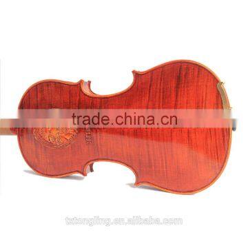 Pattern High-grade Flamed Beethoven Carved Tongling Brand Violin TL006 photo-6