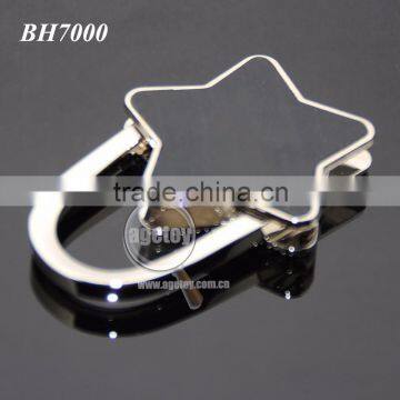 Wholesale Fashion Handbag Hook Enamel Purple Shimmering Powder Star Shaped Holder Foldable Metal Portable Bag Hanger photo-6