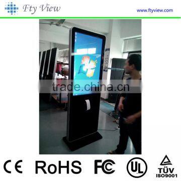 42 inch touch kiosk with thermal printer digital signage player