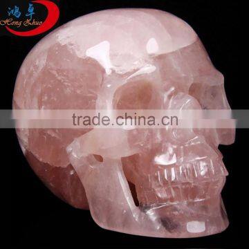 Mini Natural Quartz rose Crystal Skull Crystal Healing Skull Crafts for Sale