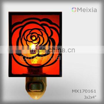 MX170161 china wholesale tiffany style staind glass rose shade night light for home decoration