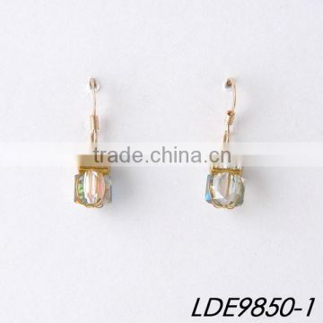 wire warp Glass earring delicate earring