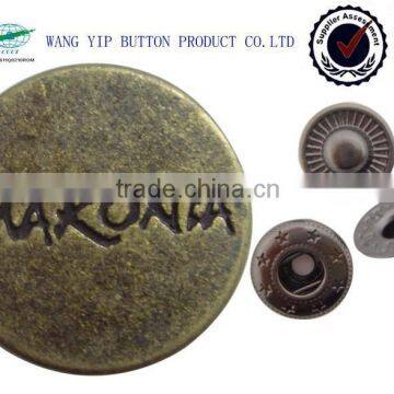 18mm designer spring clothing metal brass press snap button