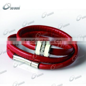 2014 hot sell handmade leather cuff bracelet for men and women 2