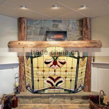 F-9 Mosaic Tiffany Style Stained Glass Fireplace Tiffany Stained Panel Wholesale Tiffany Design photo-3