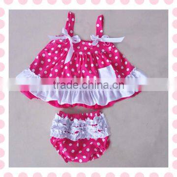 ruffle hot pink with a pocket clothing set for baby clothes