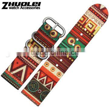Hot sale fashion ethnic nato nylon watch strap 24mm