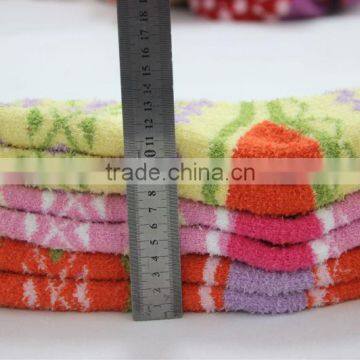 wholesale soft colorful heat thermal half cashmere lady socks