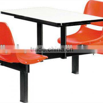 Metal frame dining seats/Plastic dining table