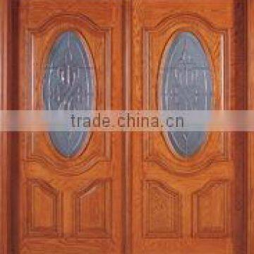 Sunproof Solid wood Entrance Door with glass