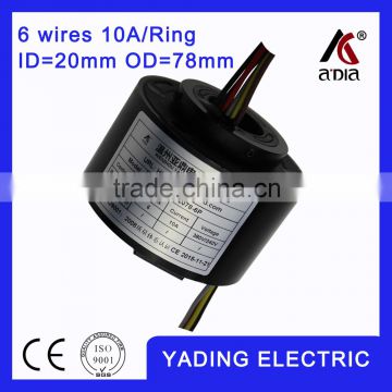 SRH 2078- 6p Rotating ring ID 20mm. OD.78 mm. 6Wires, 10A 12wires