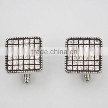 Men's Jewelry Square With Crystal Cufflinks Groom Cufflinks With Crystals photo-2