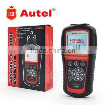 Original Autel Autolink AL619 ABS/SRS + CAN OBDII Diagnostic Scan Tool Turn off Check Engine Light clears codes resets monitors