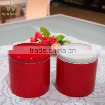 porcelain canister wood lid