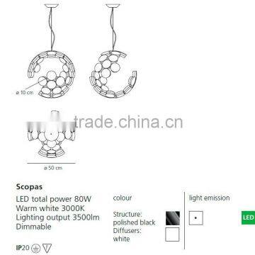 Aluminum Acrylic LED Suspension Lights Incomplete Sphere for Projects photo-5