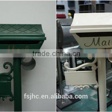 Foshan JHC-1024 Post Mounted Aluminum Mailbox/Decorative Letterbox/Outdoor Standing Postbox For Garden With Two Color Style