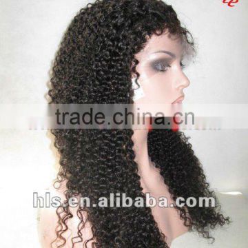 TOP quality unprocessed tight kinky curl 100% virgin brazilian hair lace front wig