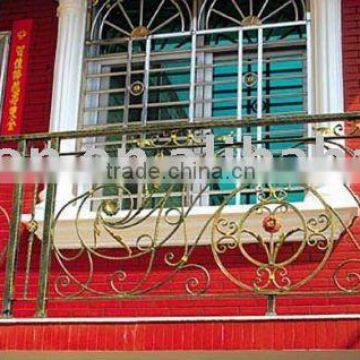 Top-selling modern artistic golden balcony fence