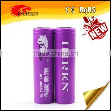 Wholesale imren imr 18650 3000mah 40a Battery, 3000mah 3.7v Rechargeable Batteries