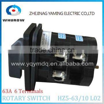 Rotary Switch HZ5-63/10 L02 63A 6 Terminals 2 Poles 2 Positions 0-1 Changeover Cam Switch Silver Contacts High Quality Yaming photo-2