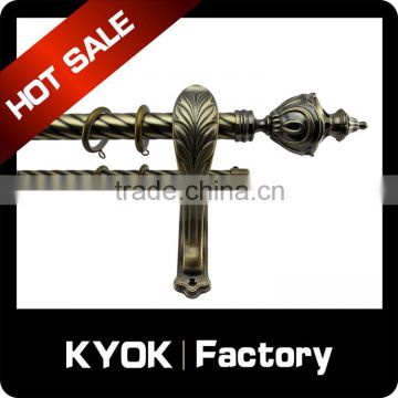 KYOK Tower shape double 2/3/4m curtain rods, 12 years profectional wholesale chroming metal oval shower curtain rod