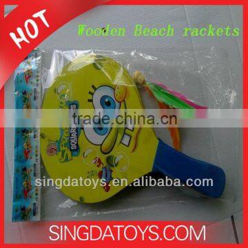 Hot sell SpongeBob SquarePants beach rackets wooden toys