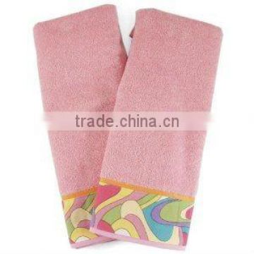 100% cotton jacquard pink towel set