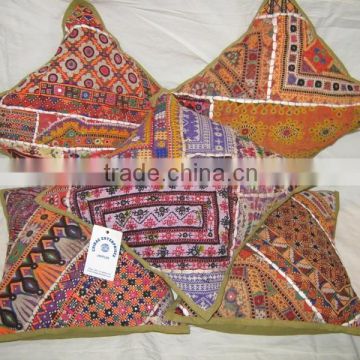 Indian Handmade Vintage Tribal Embrioderies mirrorwork patchwork decorative Tapestries, Cushion Covers, Throw Pillows