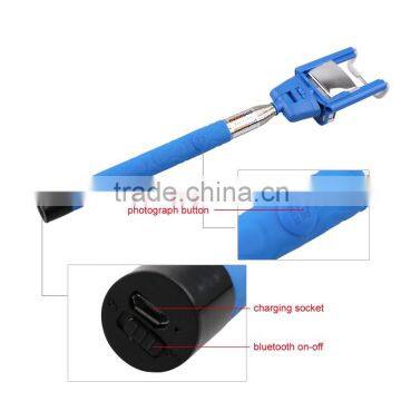 Factory Direct extendable hand held monopod bluetooth selfie stick for mobile phone