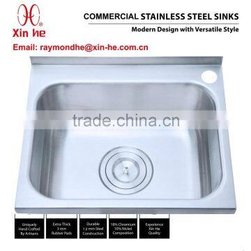 Commercial Catering Hand Wash Basin with Splashback, Wall Hung Stainless Steel Hand Wash Sink for Restaurant