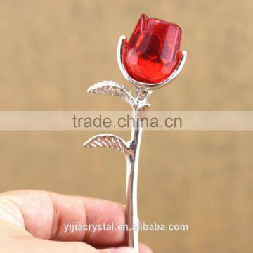 Factory Directly Sale AAA k9 Crystal Miniature Rose Flower for Wedding Gift Decoration Home photo-4
