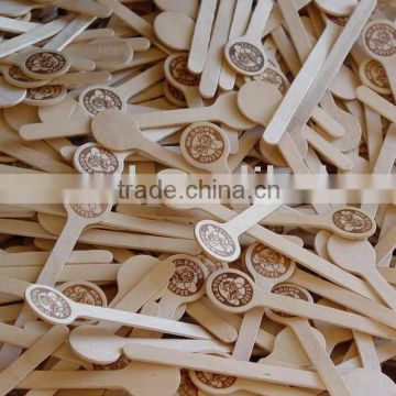 Wooden coffee stirrer with hot stamp --- YDST06