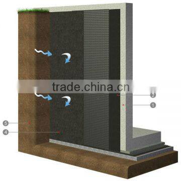Foundation Slab Moisture Barrier HDPE Underground Basement waterproofing membrane building material for outer wall