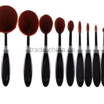 10 PCS Oval Makeup Brushes Set Synthetic Hair Professional / Full Coverage Plastic Face / Eye / Lip MAKE-UP FOR YOU 10 PCS O photo-5